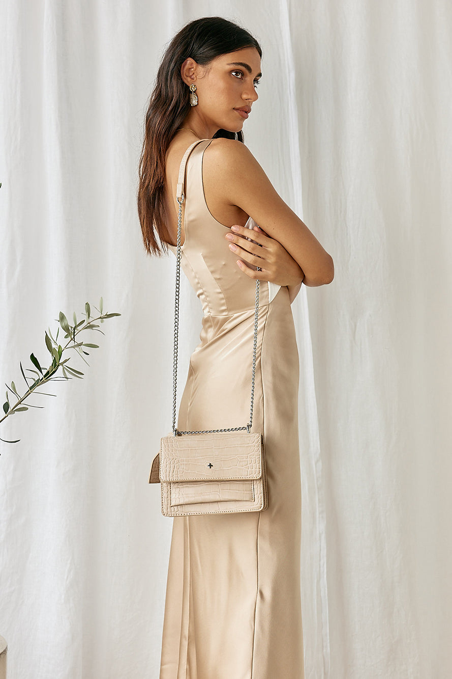 PETA + JAIN Lissy Bag Nude Croc-Roy Dress