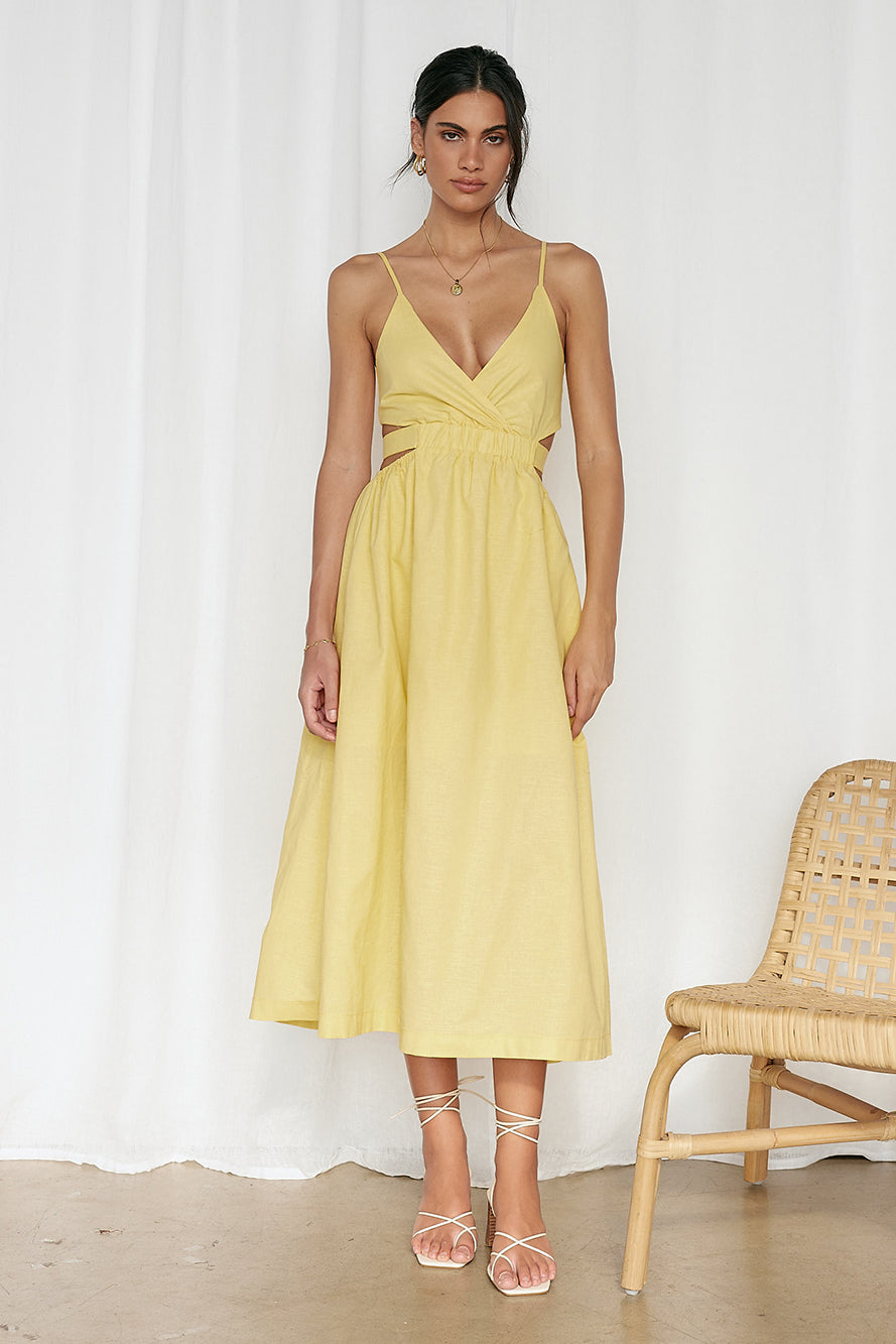 Bon Voyage Maxi Dress Yellow-Roy Dress