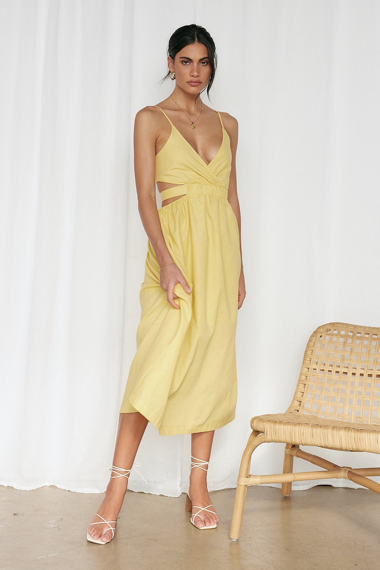 Bon Voyage Maxi Dress Yellow-Roy Dress