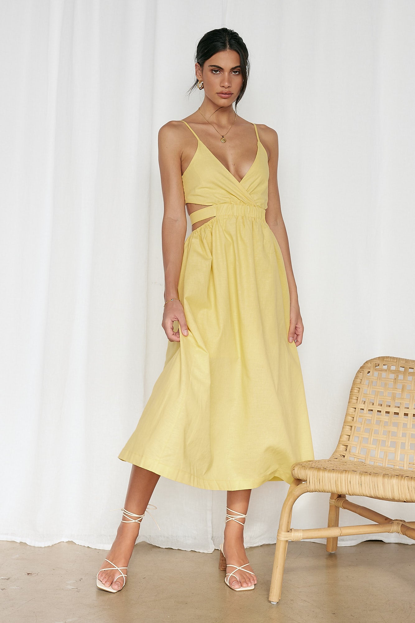 Bon Voyage Maxi Dress Yellow-Roy Dress