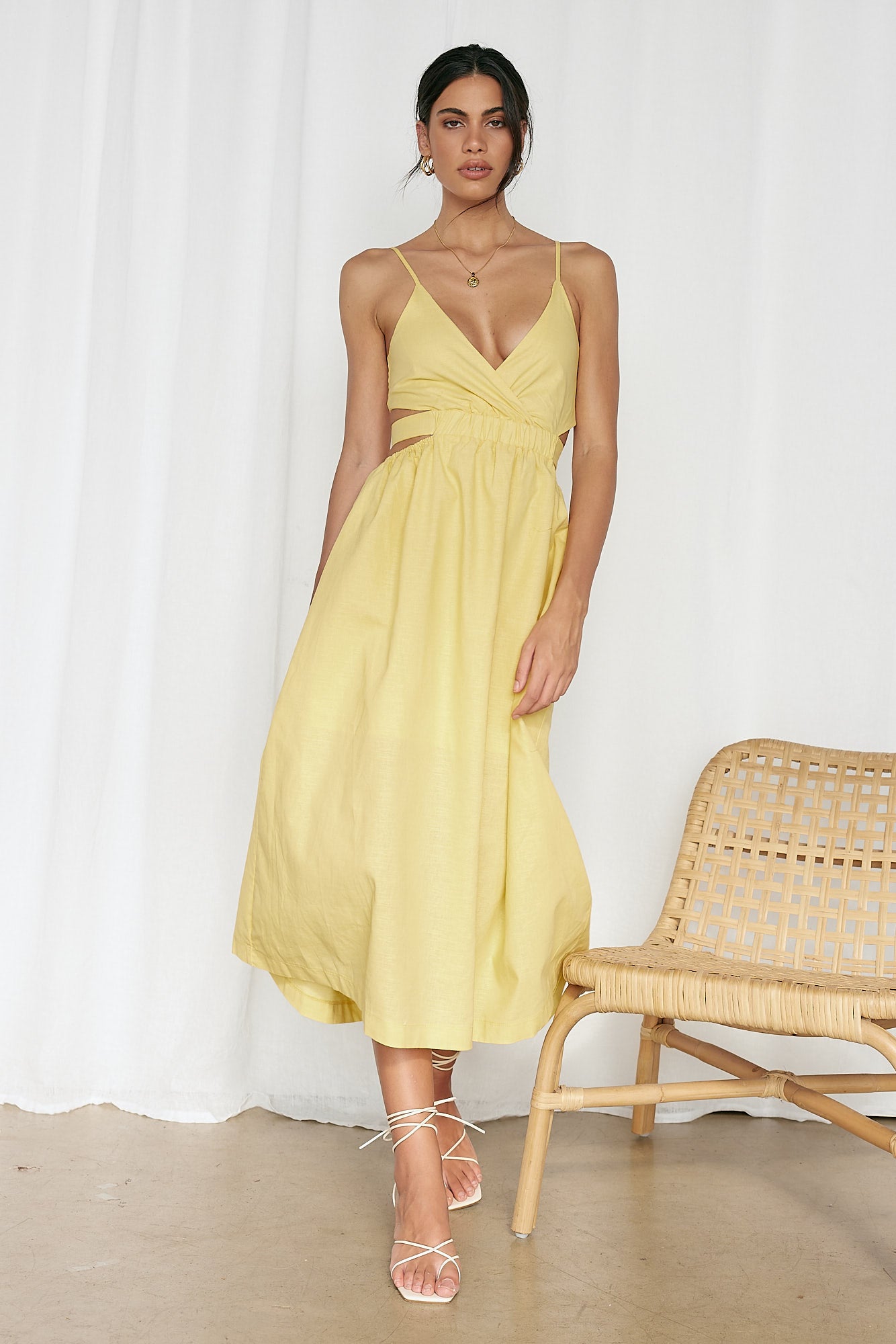 Bon Voyage Maxi Dress Yellow-Roy Dress