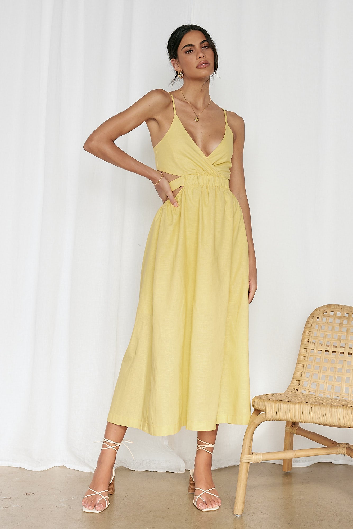 Bon Voyage Maxi Dress Yellow-Roy Dress