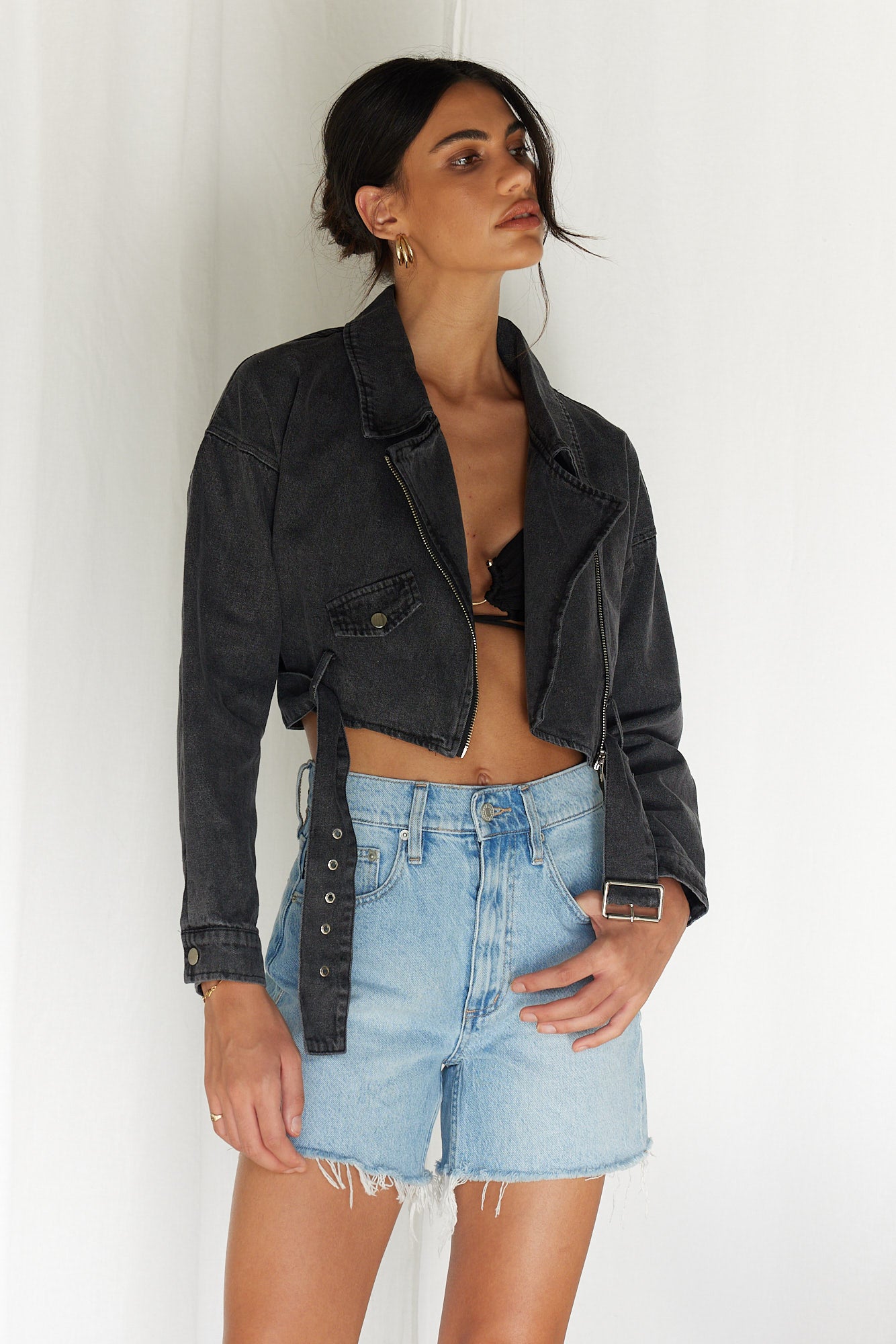 Arena Jacket Black Denim-Roy Dress