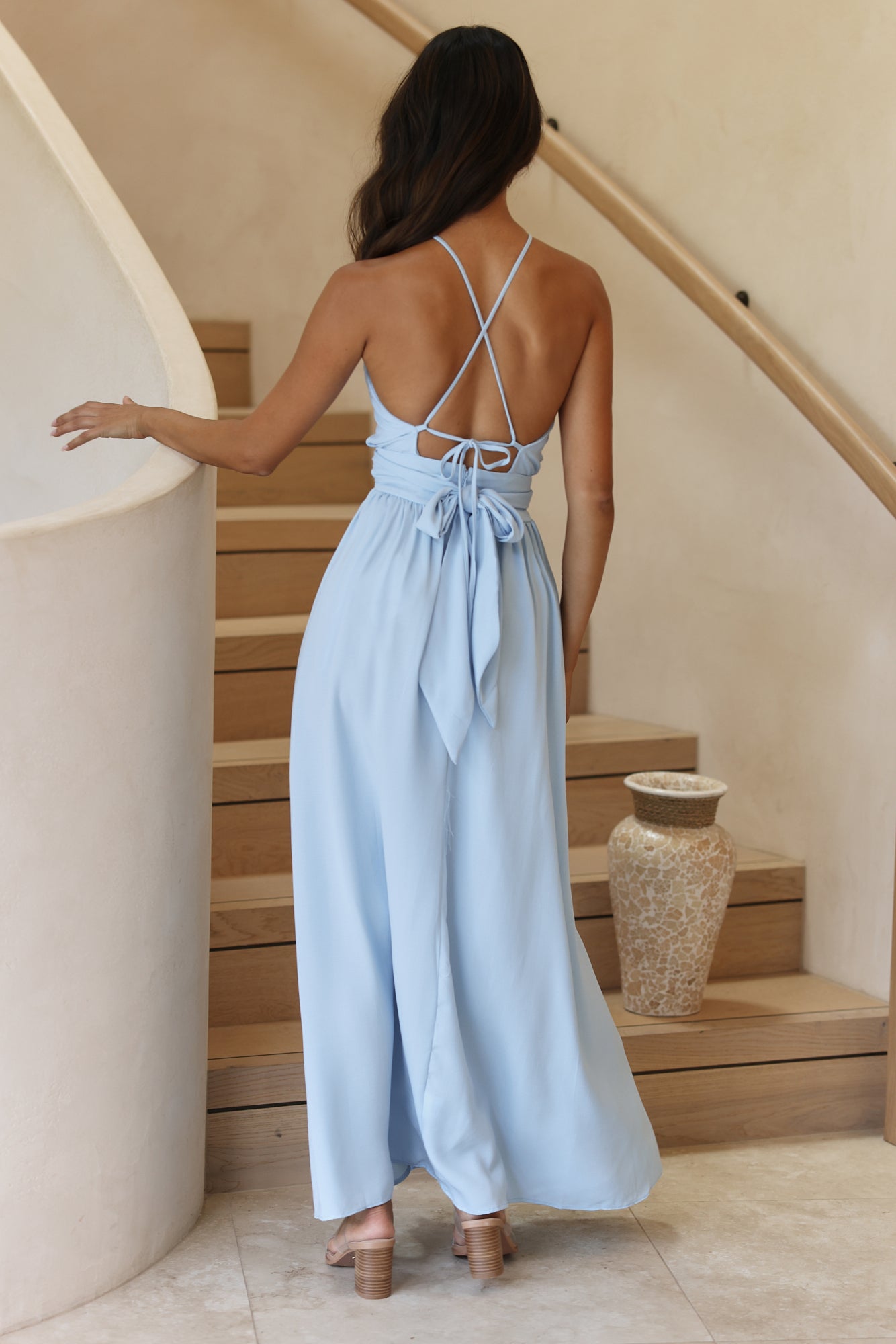 Avenda Maxi Dress Steel Blue-Roy Dress