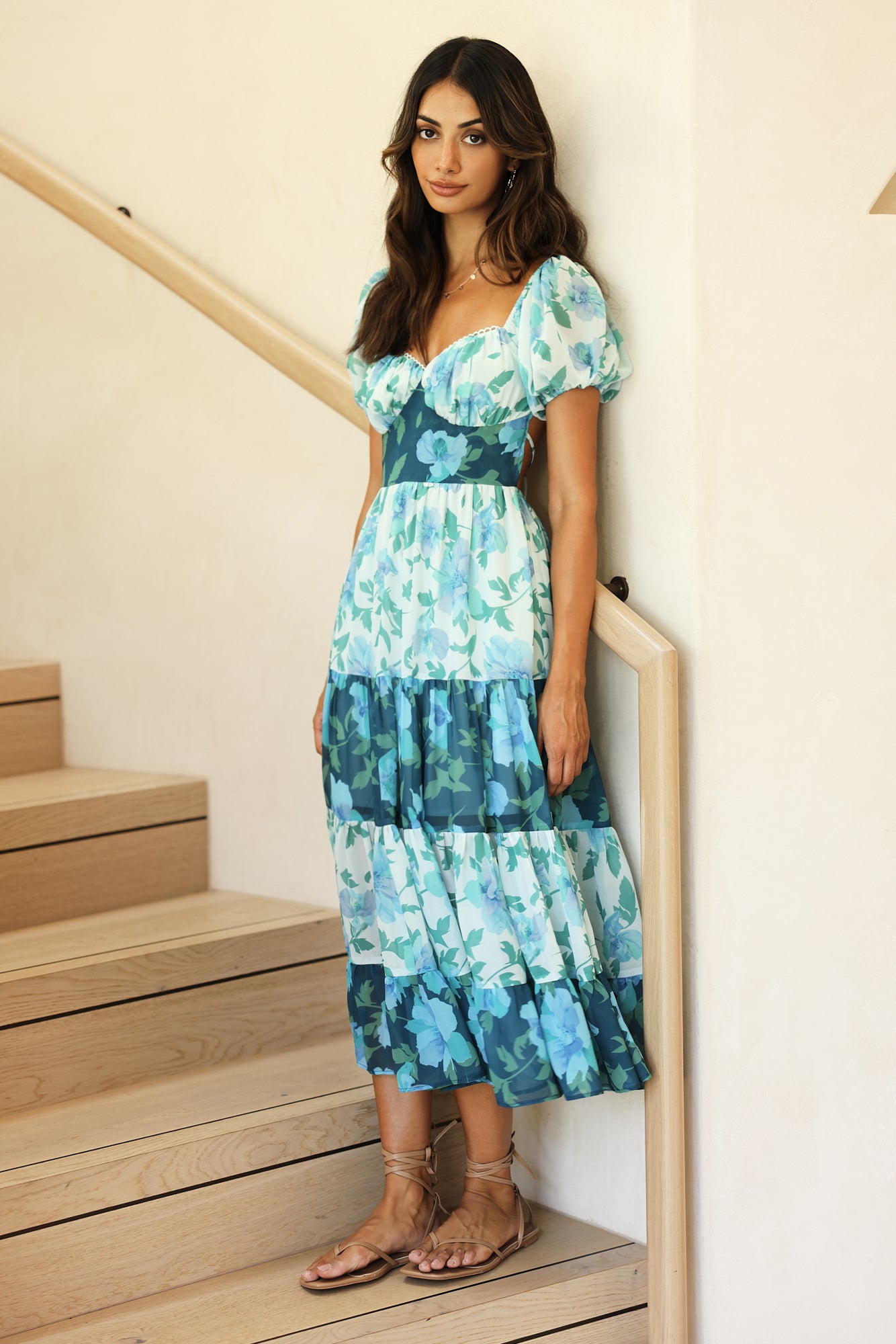 Baby Blooms Maxi Dress Green-Roy Dress