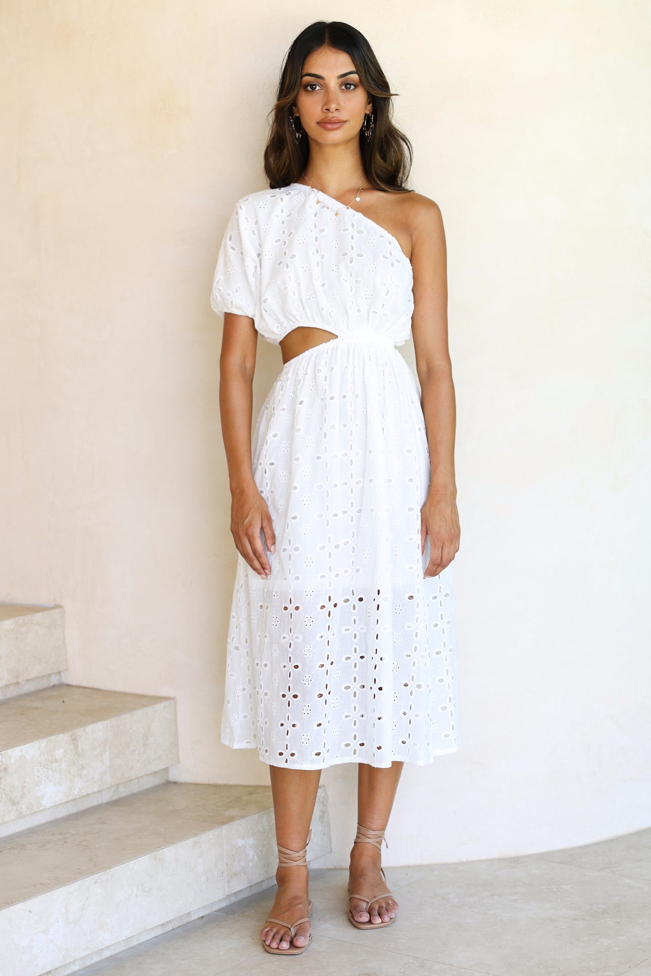 Bouvardia Midi Dress White-Roy Dress
