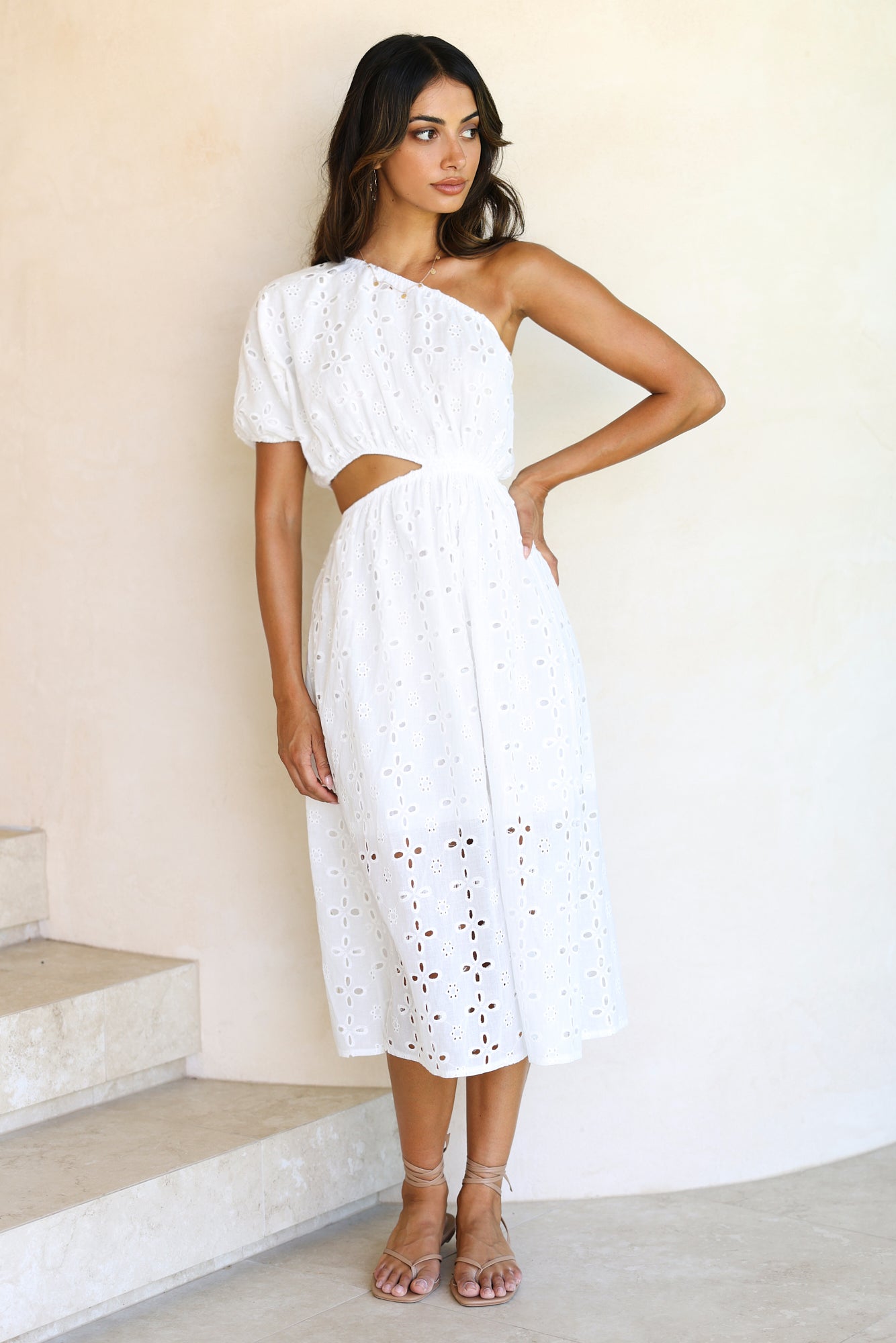 Bouvardia Midi Dress White-Roy Dress