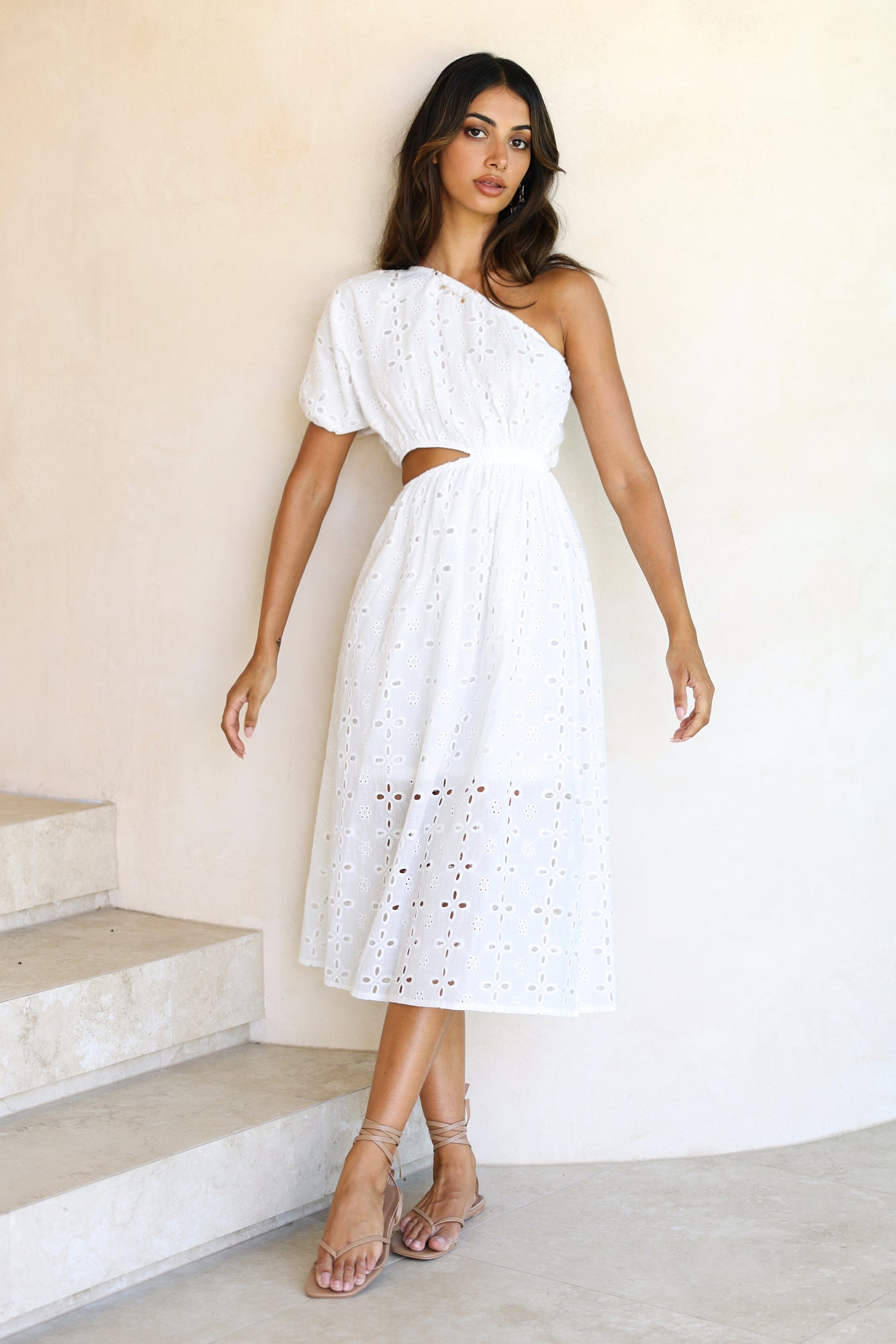Bouvardia Midi Dress White-Roy Dress