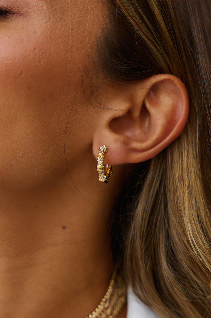 18k Gold Plated Follow Me Earrings-Roy Dress