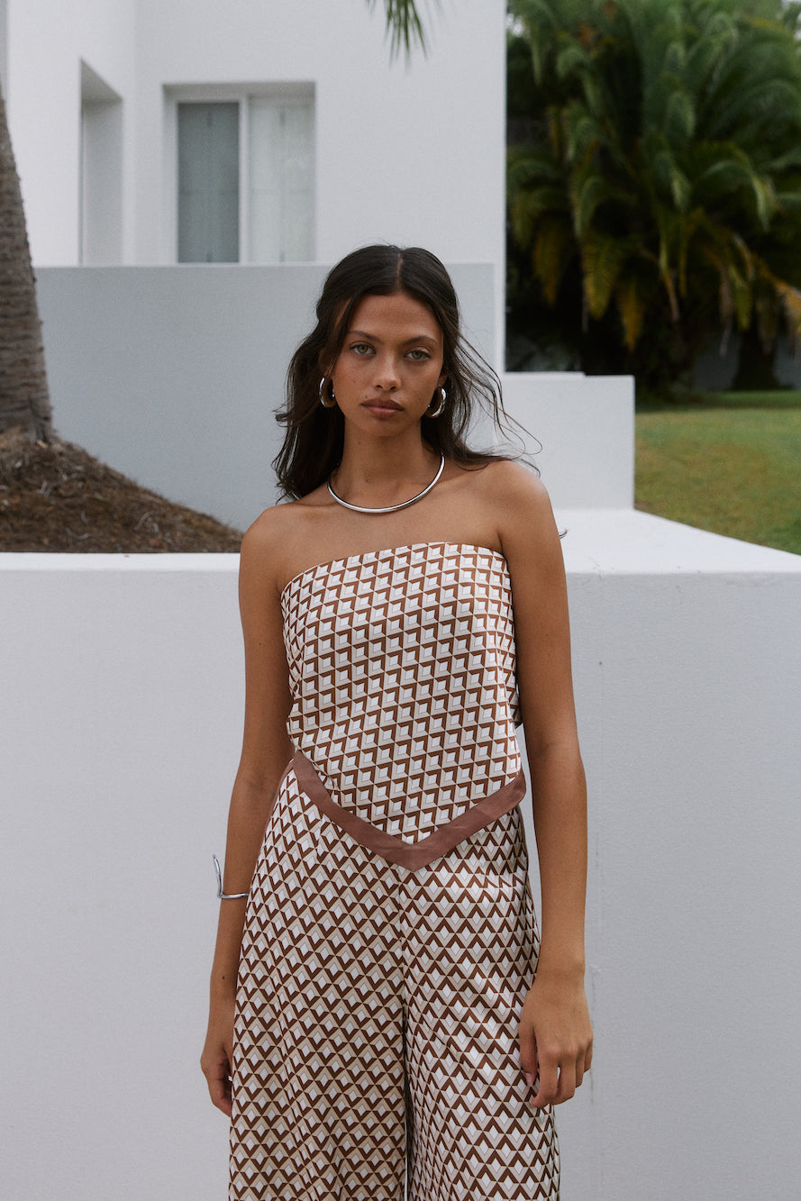 SEVEN WONDERS Milani Scarf Top Chocolate-Roy Dress