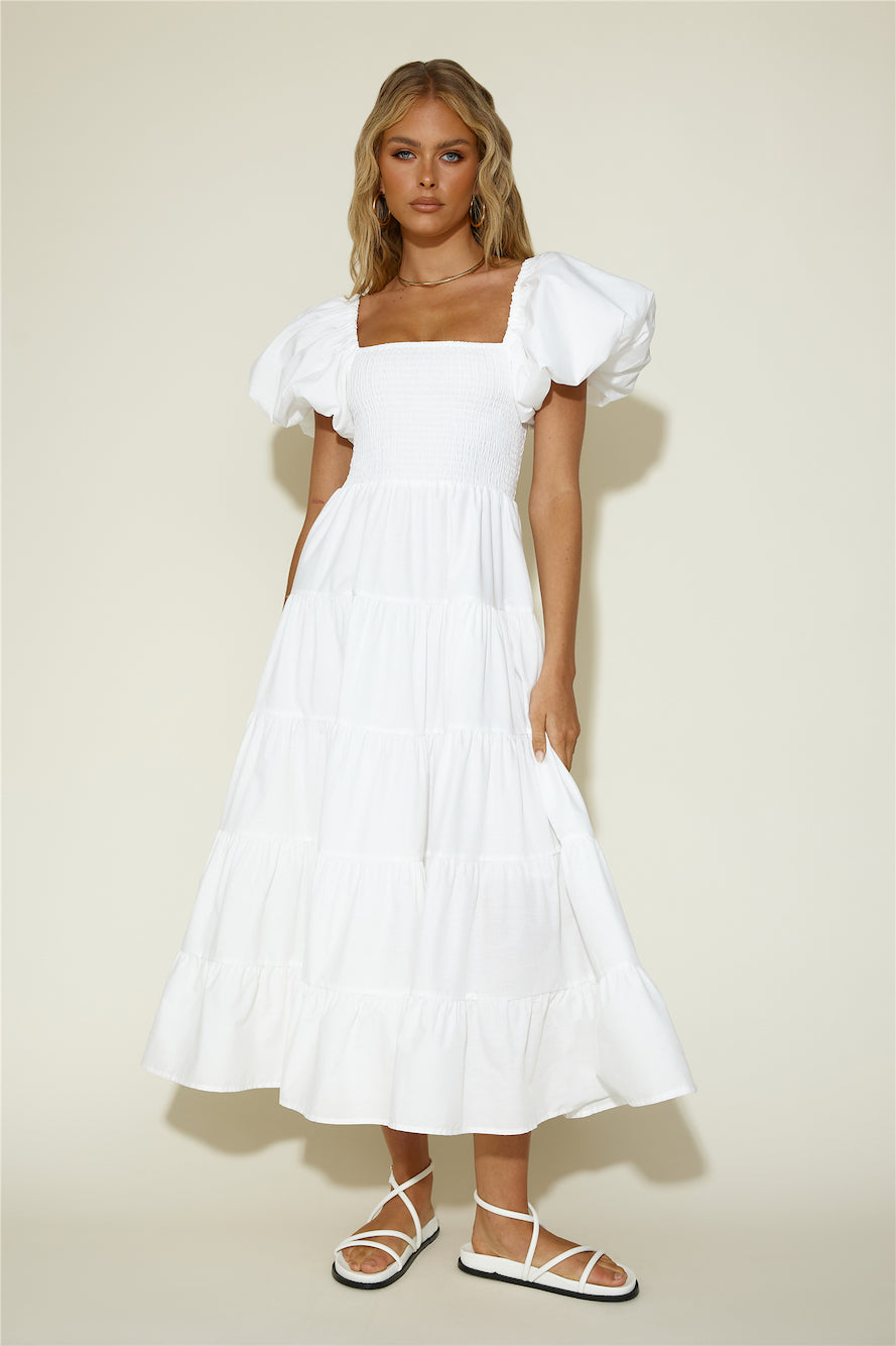 Adela Maxi Dress White-Roy Dress