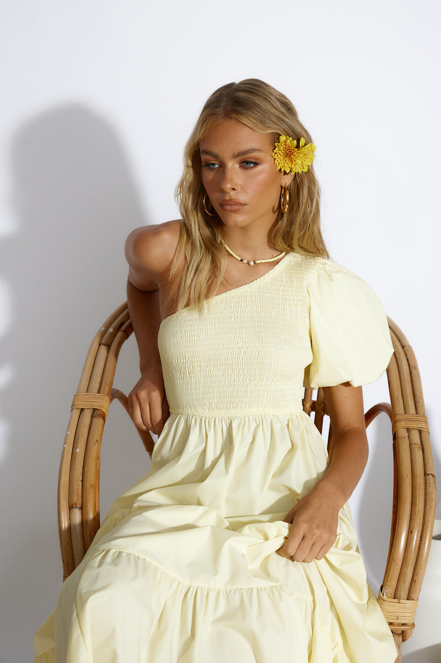 Strawberry Daiquiri Maxi Dress Yellow-Roy Dress
