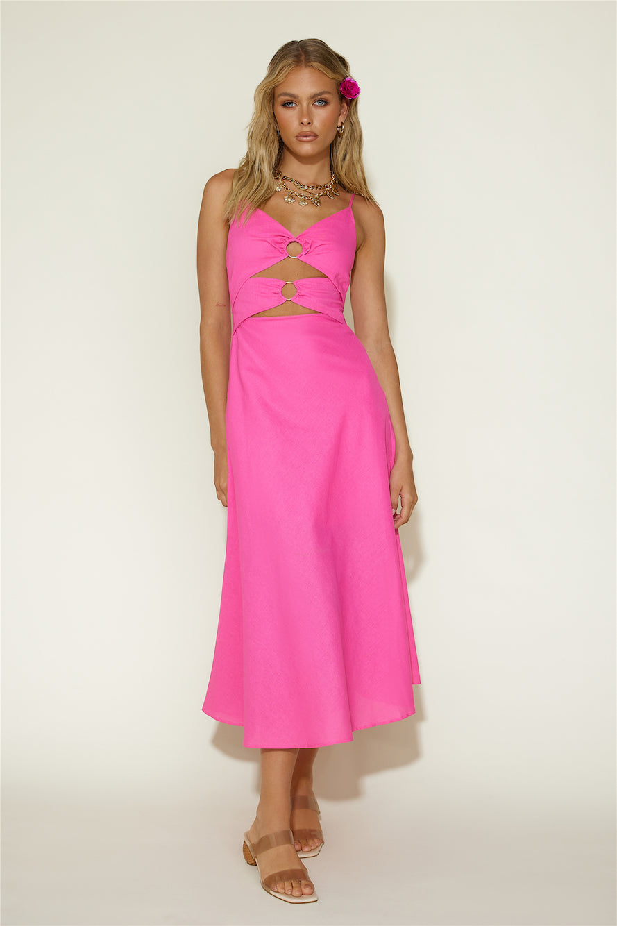 Cancel My Plans Maxi Dress Pink-Roy Dress