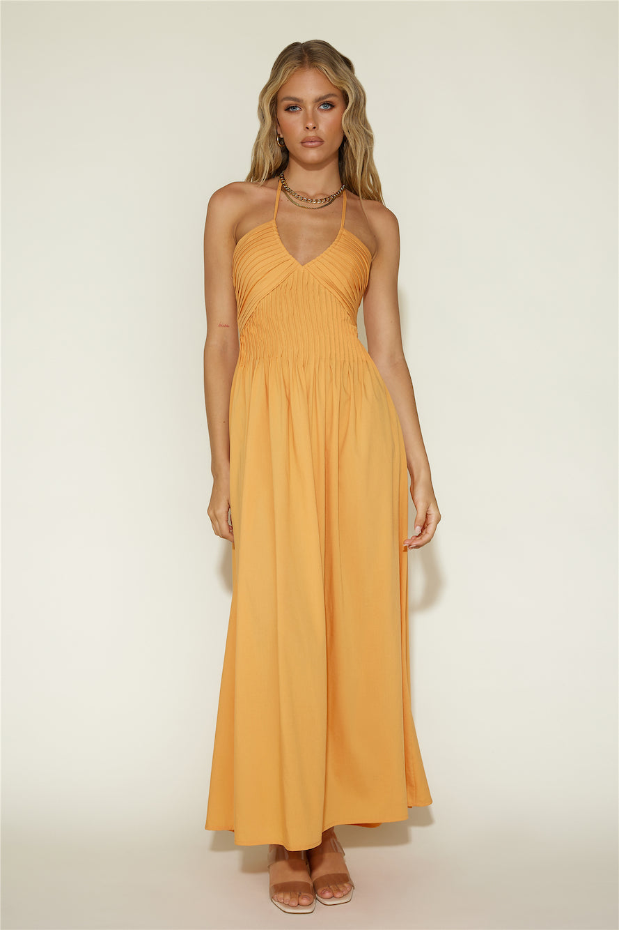 Cross My Heart Maxi Dress Orange-Roy Dress