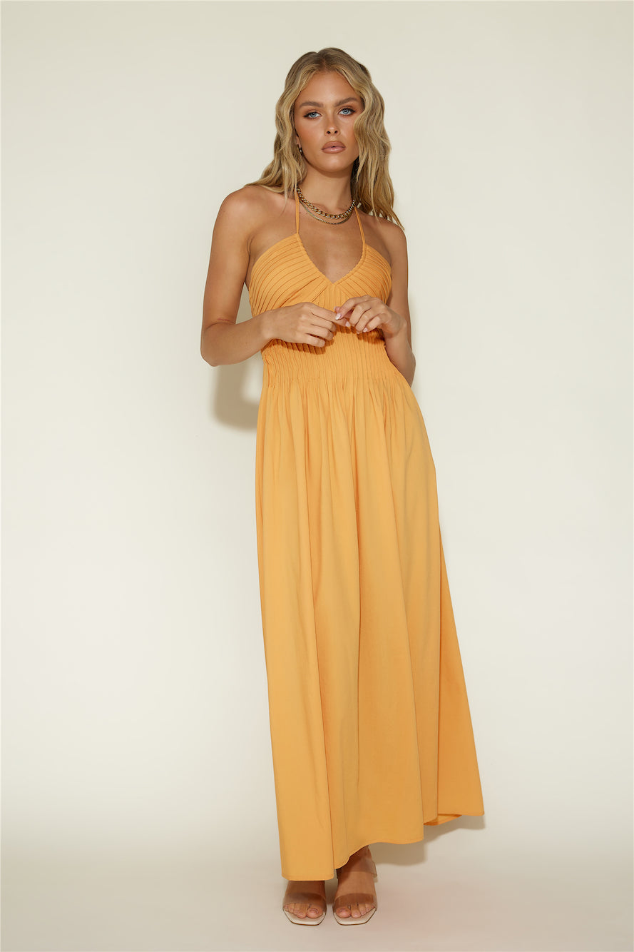 Cross My Heart Maxi Dress Orange-Roy Dress