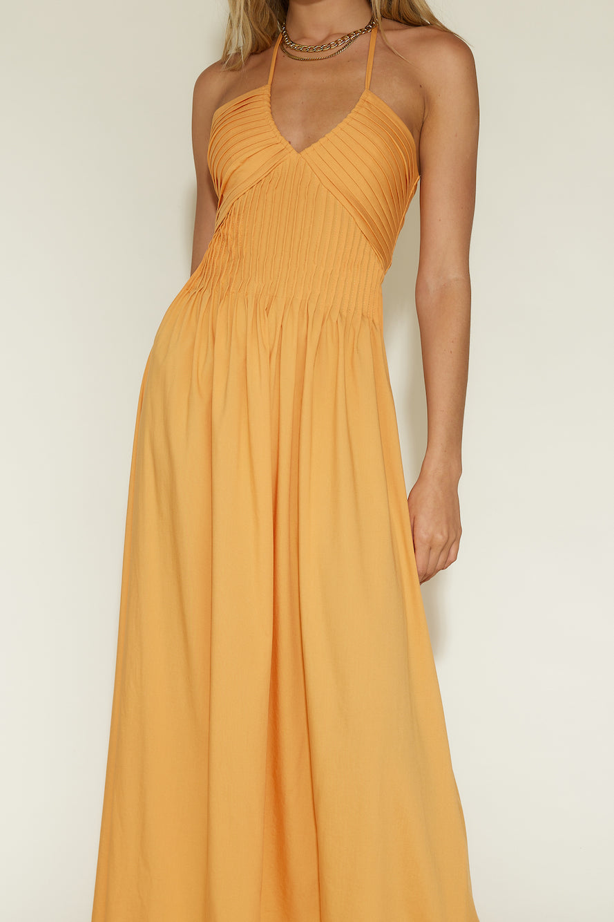 Cross My Heart Maxi Dress Orange-Roy Dress