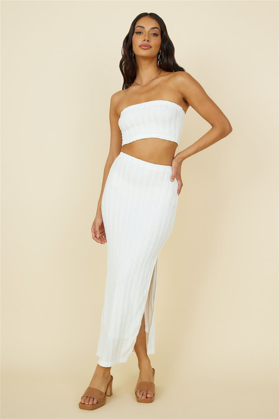Poolside Adventure Maxi Skirt White-Roy Dress