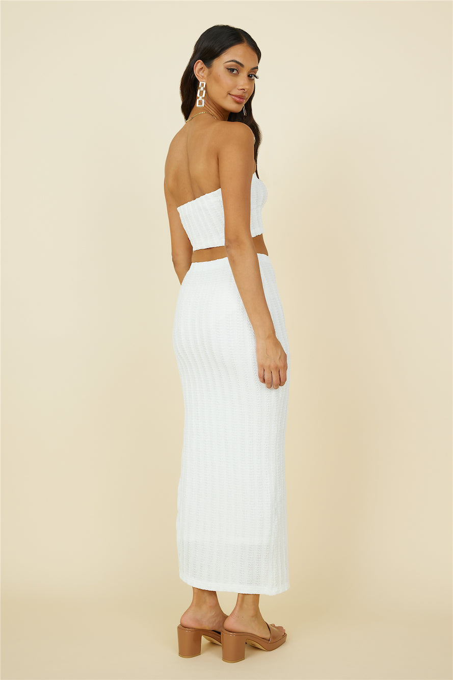 Poolside Adventure Maxi Skirt White-Roy Dress