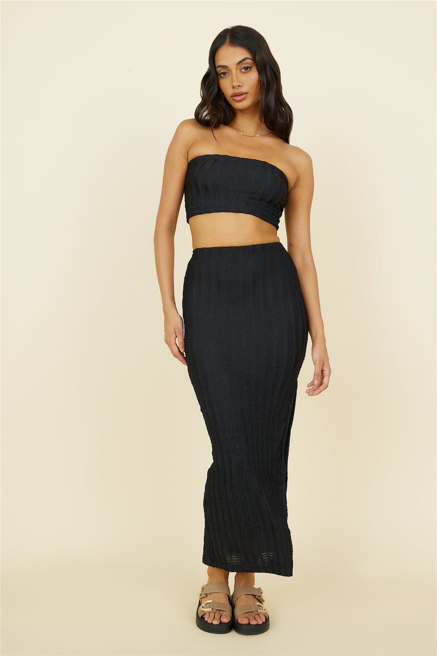 Poolside Adventure Maxi Skirt Black-Roy Dress