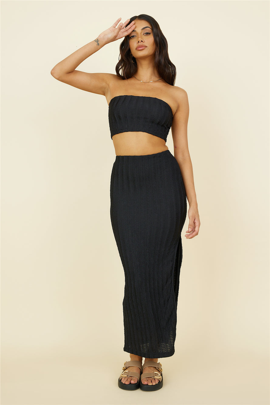 Poolside Adventure Maxi Skirt Black-Roy Dress