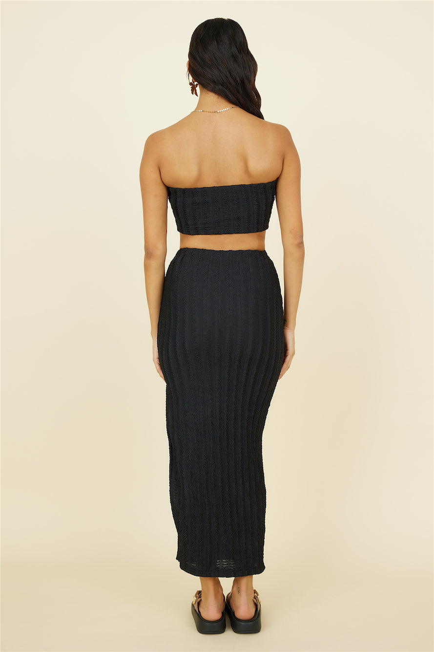 Poolside Adventure Maxi Skirt Black-Roy Dress