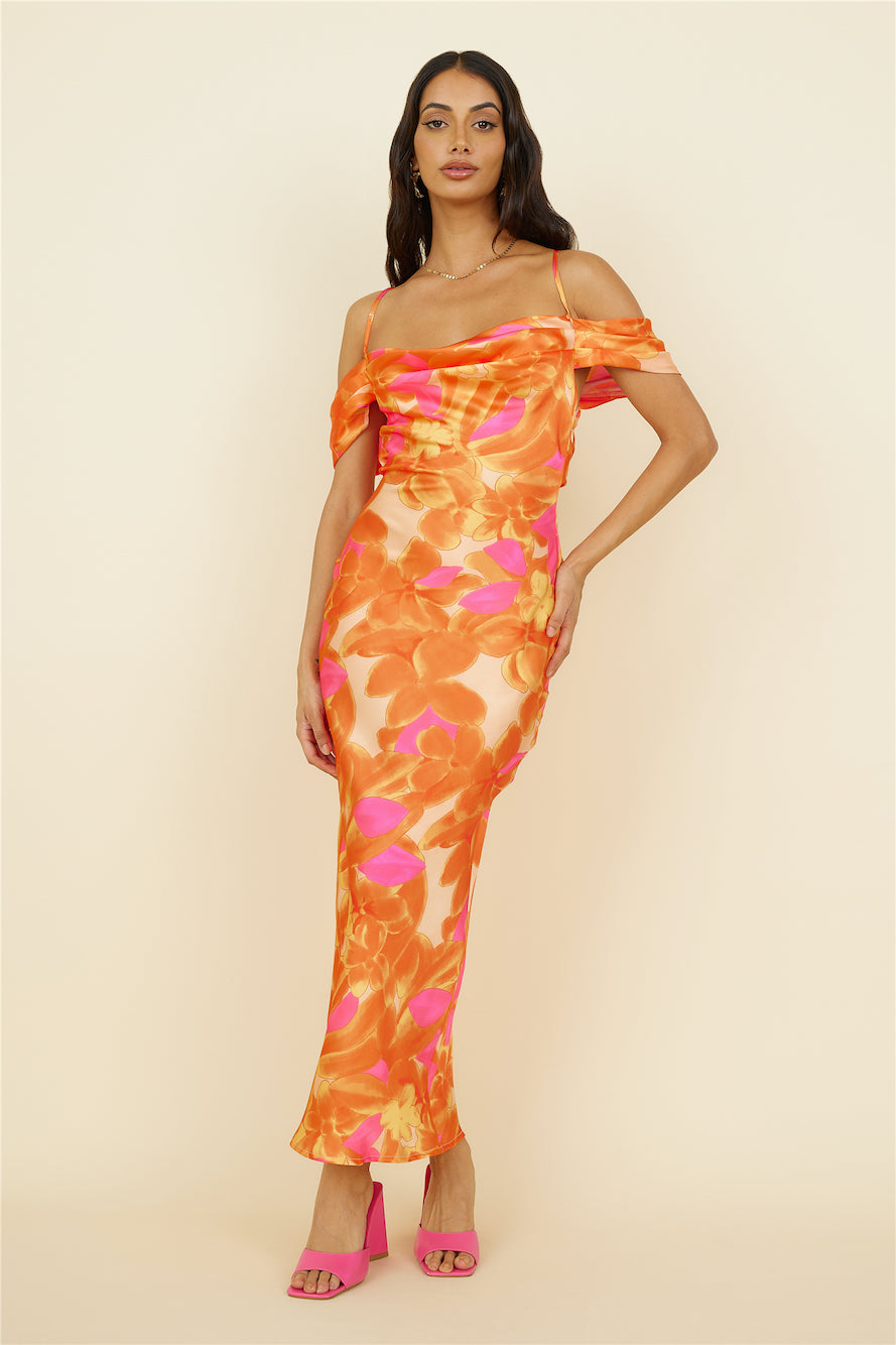 Night Of Dreams Maxi Dress Orange-Roy Dress