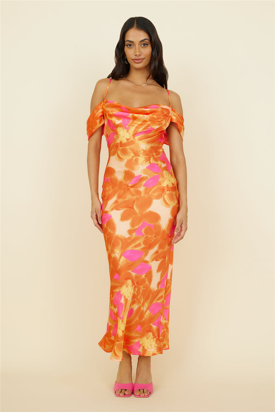 Night Of Dreams Maxi Dress Orange-Roy Dress