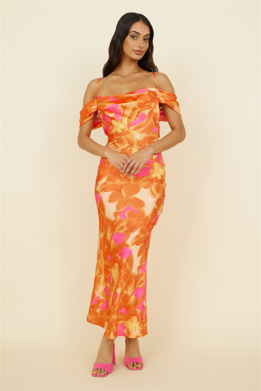 Night Of Dreams Maxi Dress Orange-Roy Dress