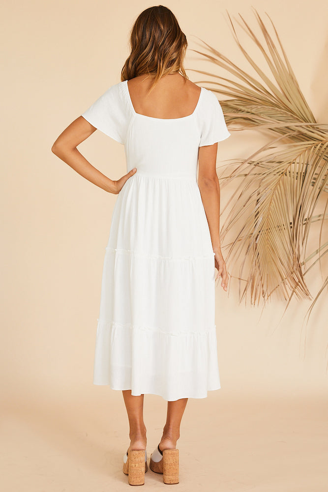 This Sweet Feeling Midi Dress White-Roy Dress