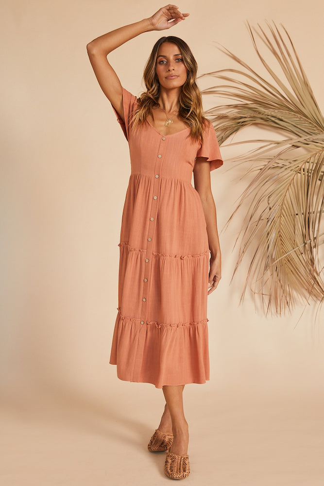 This Sweet Feeling Midi Dress Rose-Roy Dress
