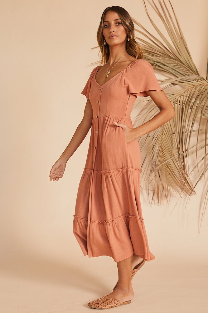 This Sweet Feeling Midi Dress Rose-Roy Dress