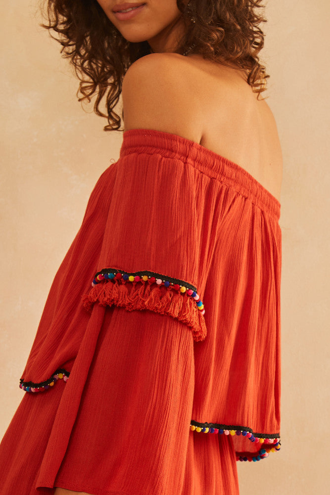 Acapulco Romper Brick-Roy Dress