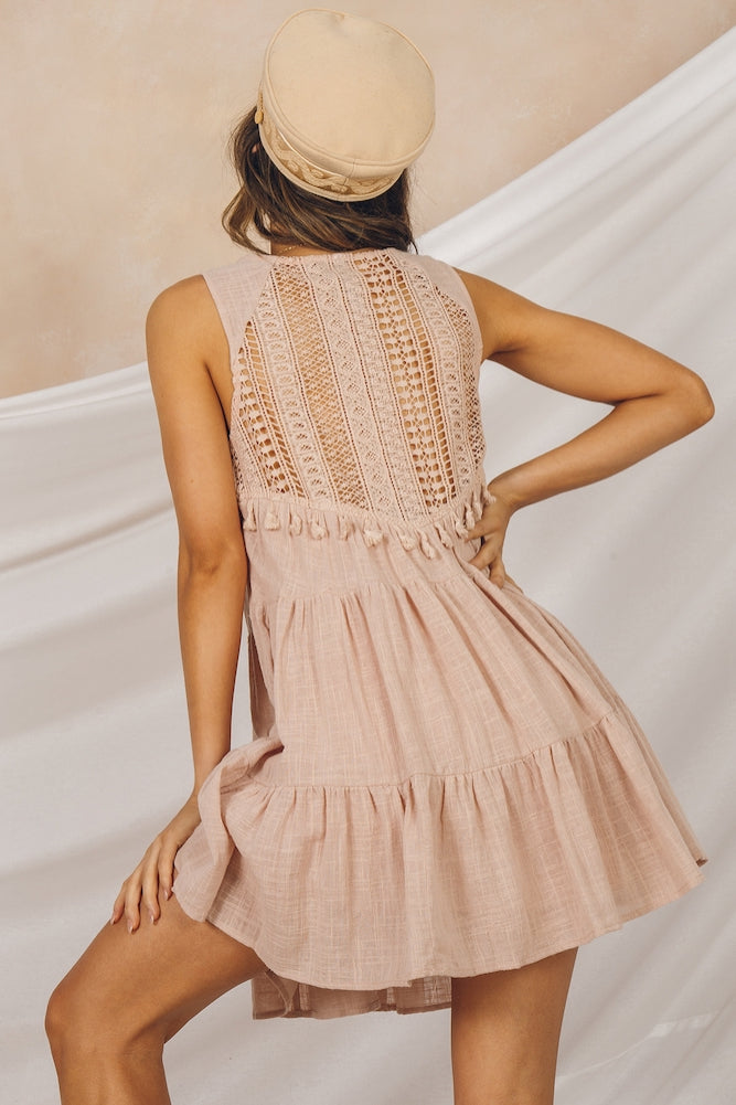 Almost Home Dress Beige-Roy Dress