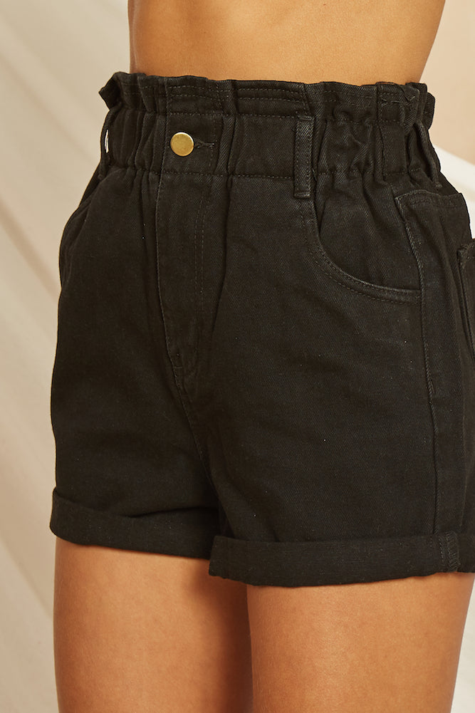 Crusader Denim Shorts Black-Roy Dress