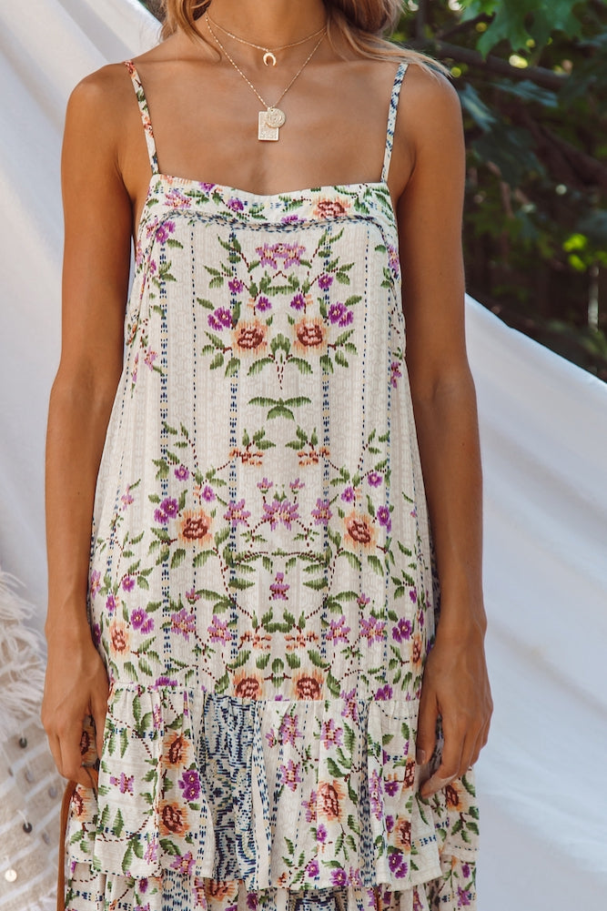 Bluebelle Midi Dress Beige-Roy Dress