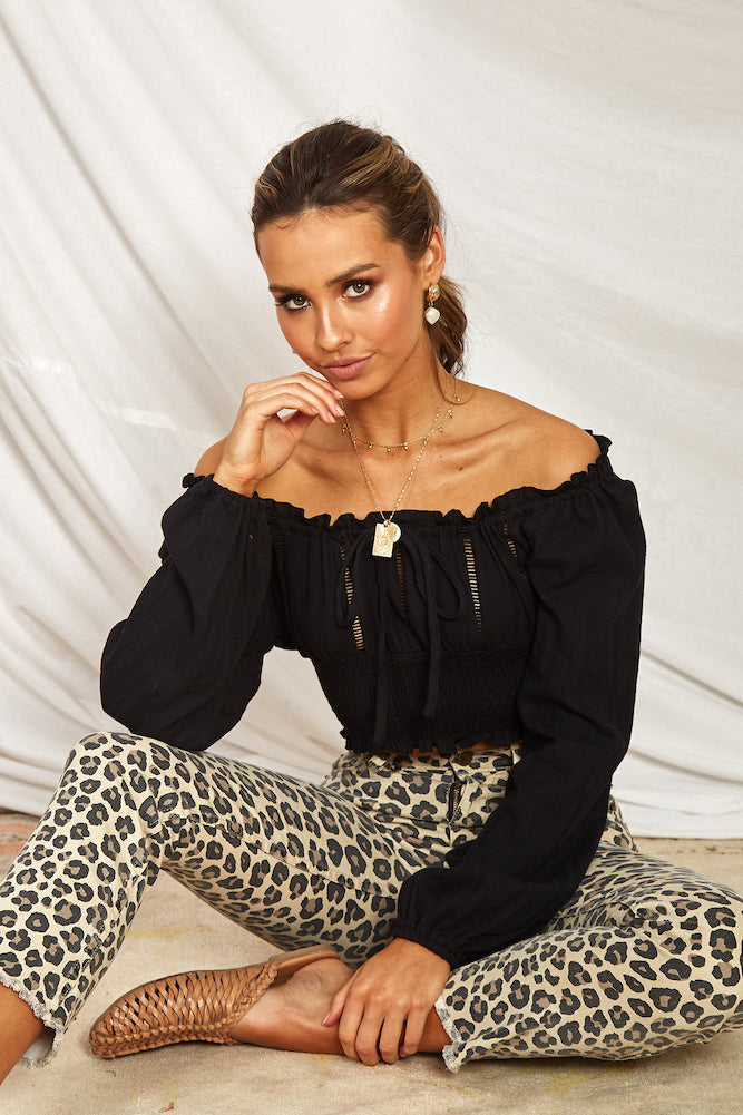 Majestic Crop Top Black-Roy Dress