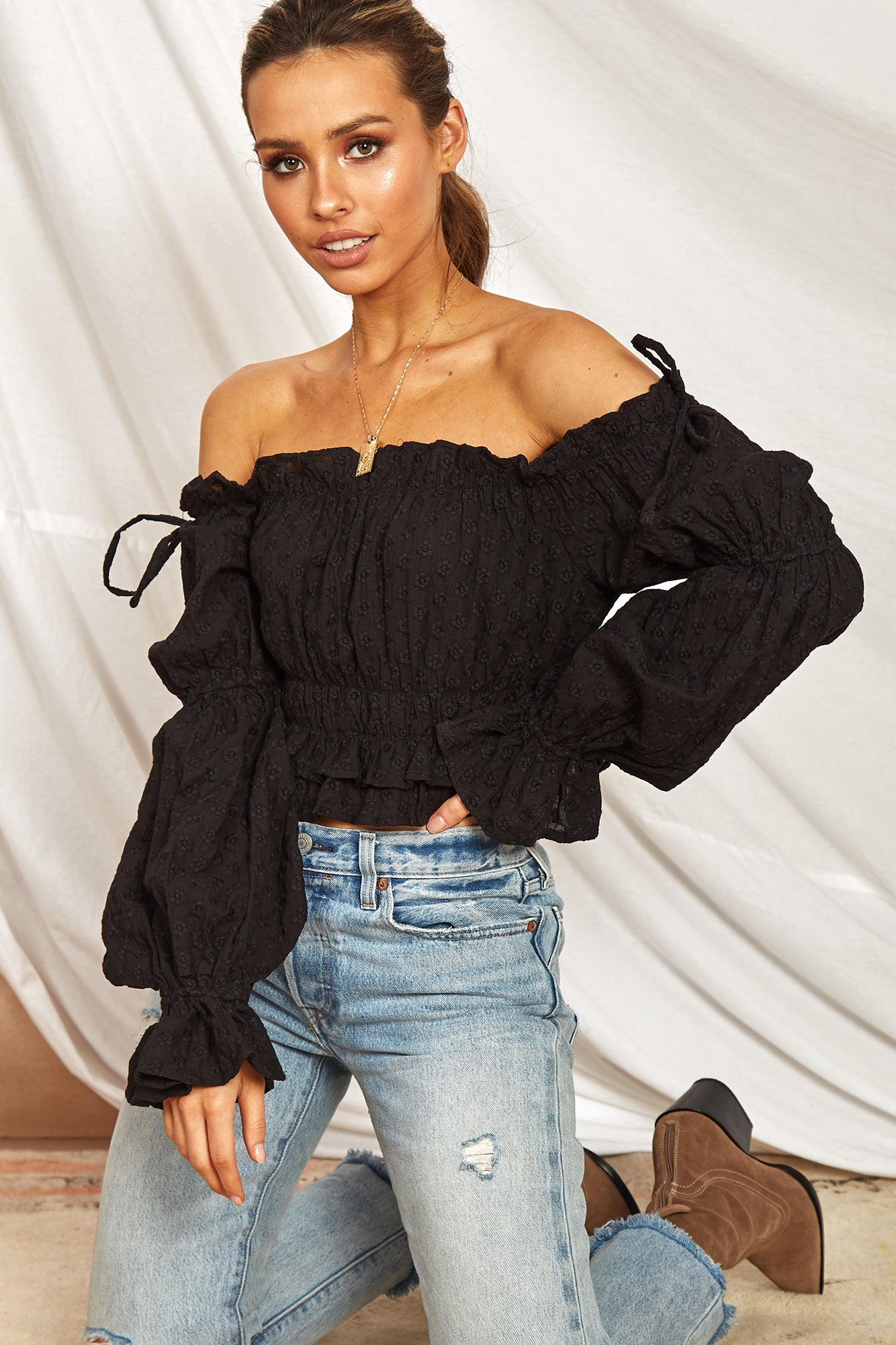 Bay Forest Crop Top Black-Roy Dress