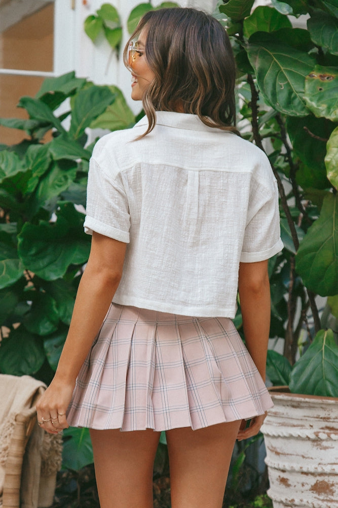 Attitude Of Gratitude Crop Top White-Roy Dress