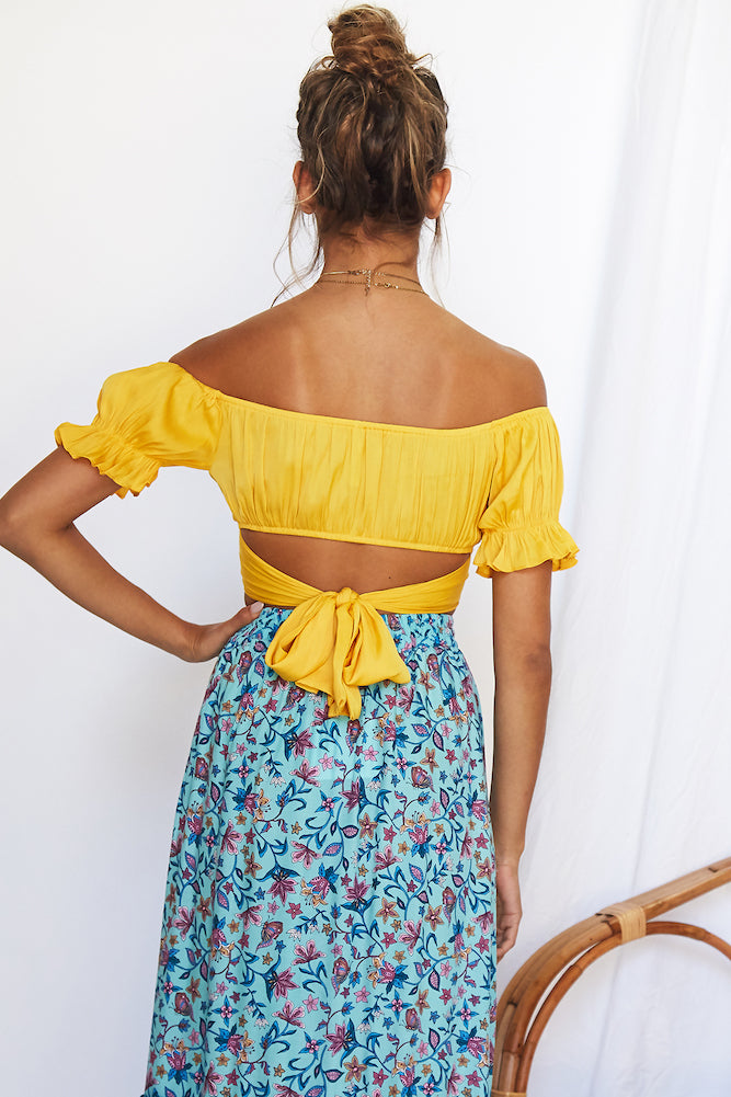 Eyes Like The Earth Crop Top Yellow-Roy Dress