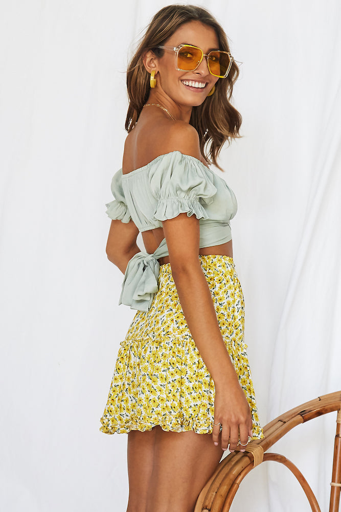 Eyes Like The Earth Crop Top Pistachio-Roy Dress