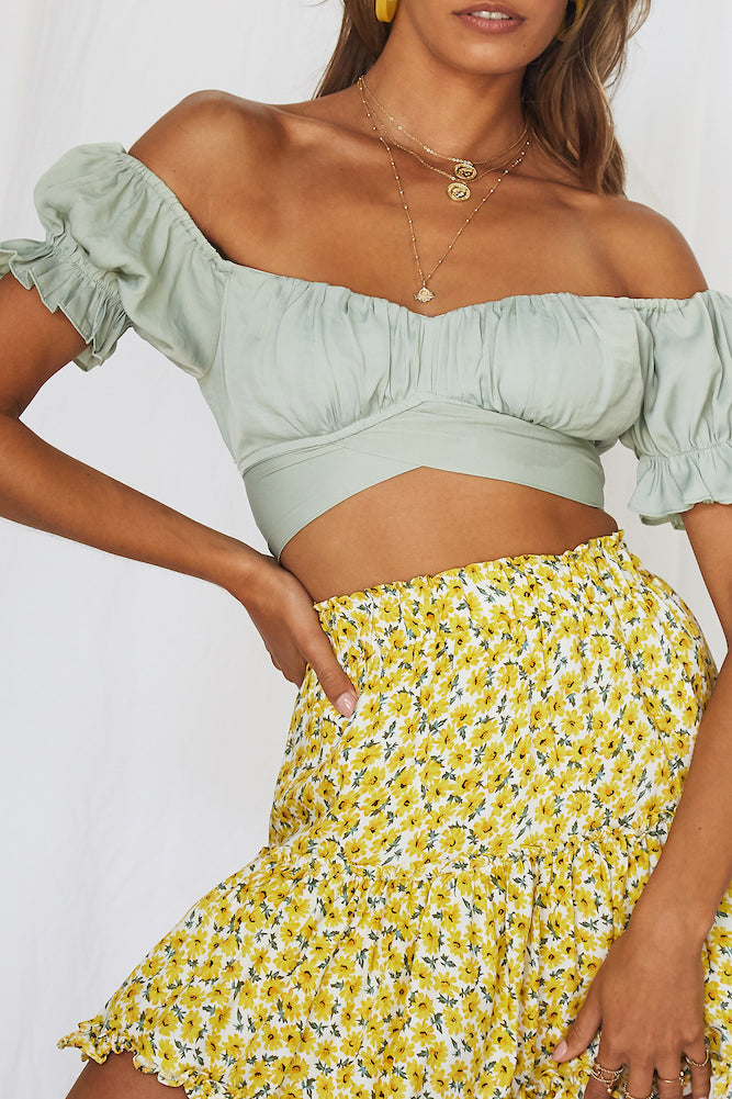 Eyes Like The Earth Crop Top Pistachio-Roy Dress