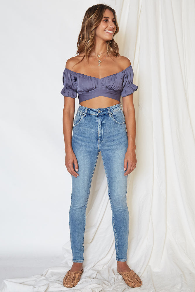 Eyes Like The Earth Crop Top Midnight Blue-Roy Dress