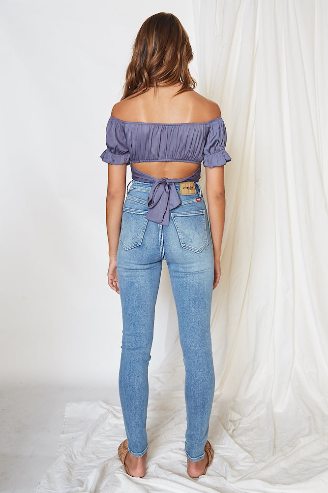 Eyes Like The Earth Crop Top Midnight Blue-Roy Dress