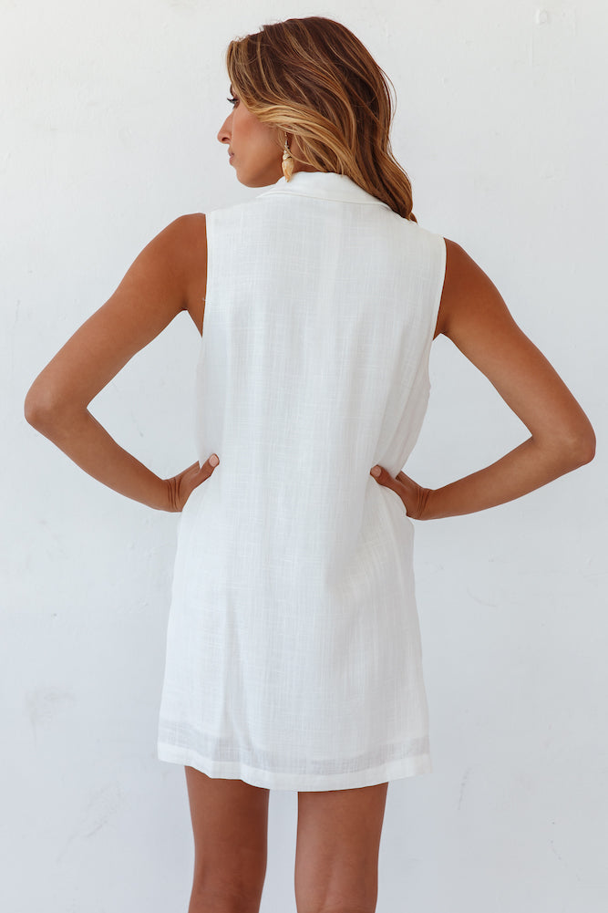Back To The Coast Dress White-Roy Dress