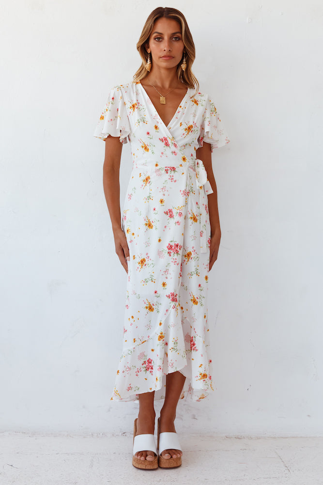 Balcony Teatime Maxi Dress-Roy Dress