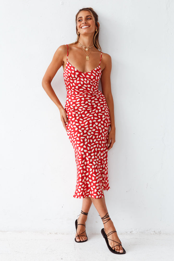 Next Flight Home Midi Dress Red-Roy Dress