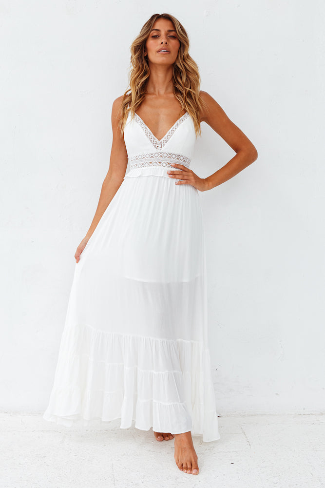 All My Love Maxi Dress White-Roy Dress
