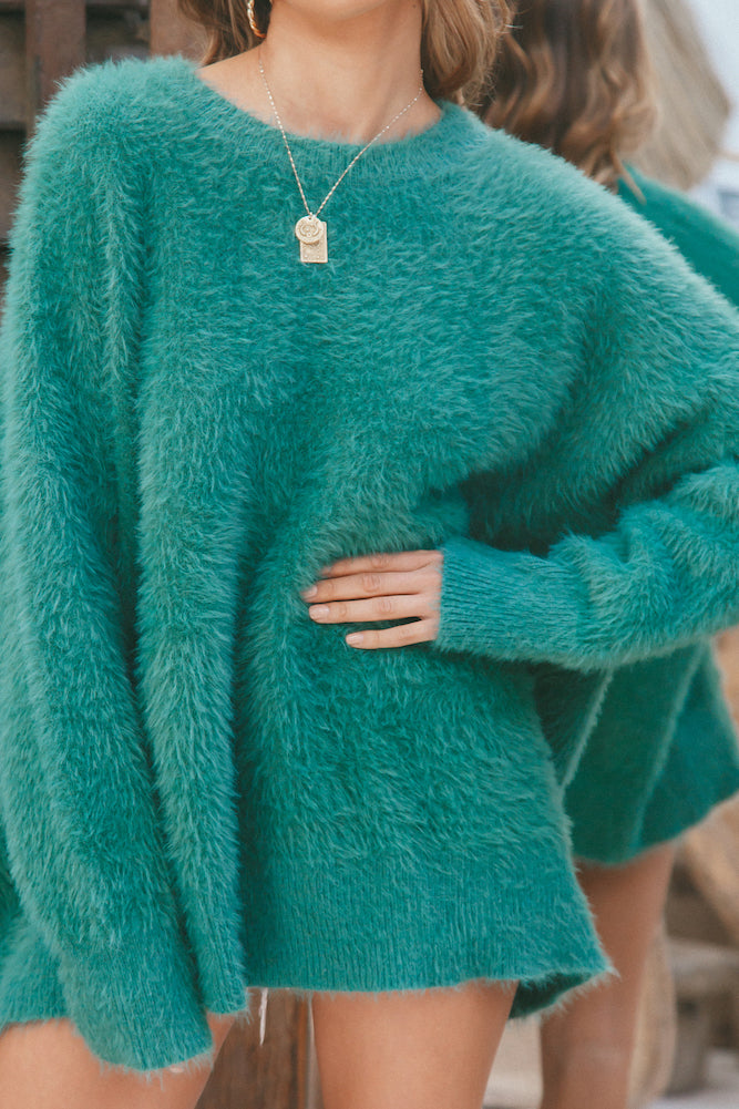 Artist Brush Knit Forest Green-Roy Dress