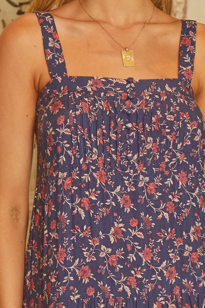 Adeline Midi Dress Navy-Roy Dress