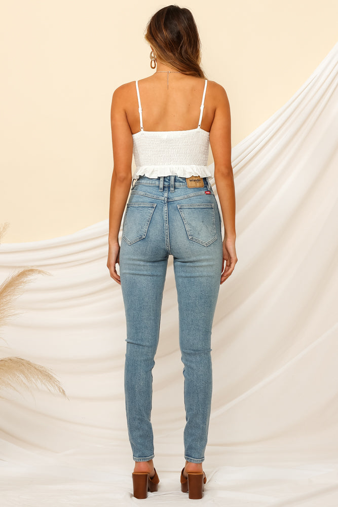 Arrow To My Heart Crop Top White-Roy Dress